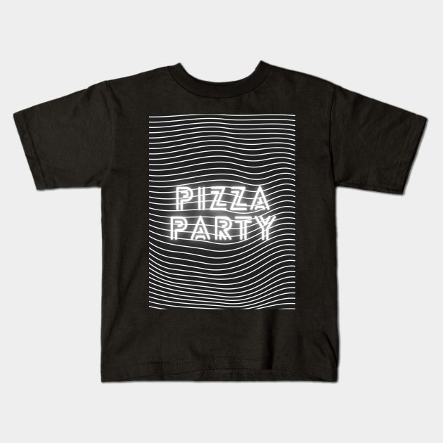 pizza party Kids T-Shirt by Hexigon_Art